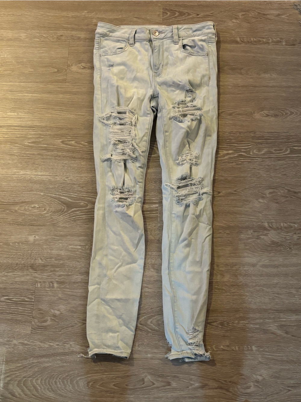 American Eagle Outfitters NE(X)T LEVEL STRETCH Jeggings size 10 Long Light Wash